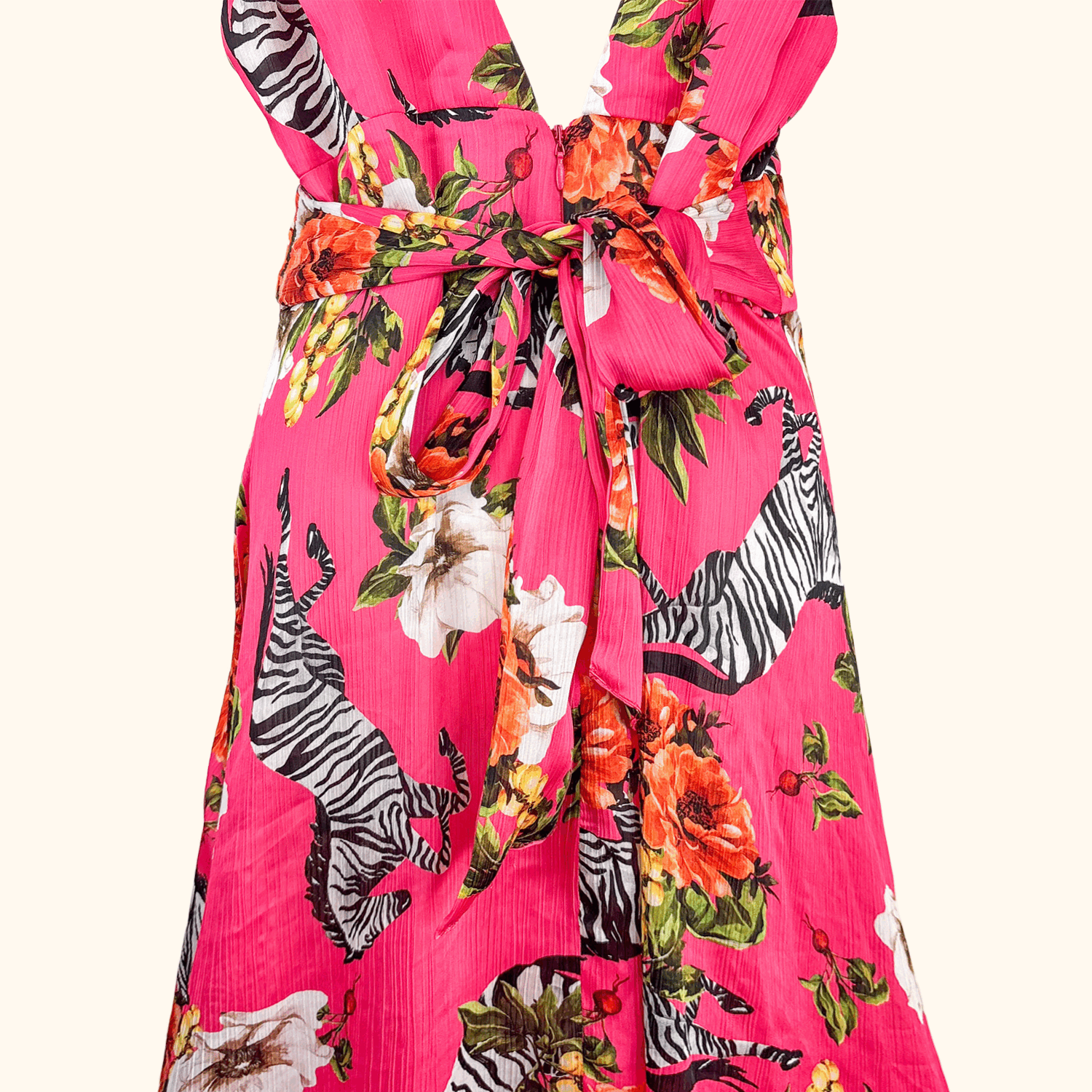 River Island Pink Zebra Maxi Summer Dress - Size 18