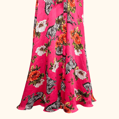River Island Pink Zebra Maxi Summer Dress - Size 18