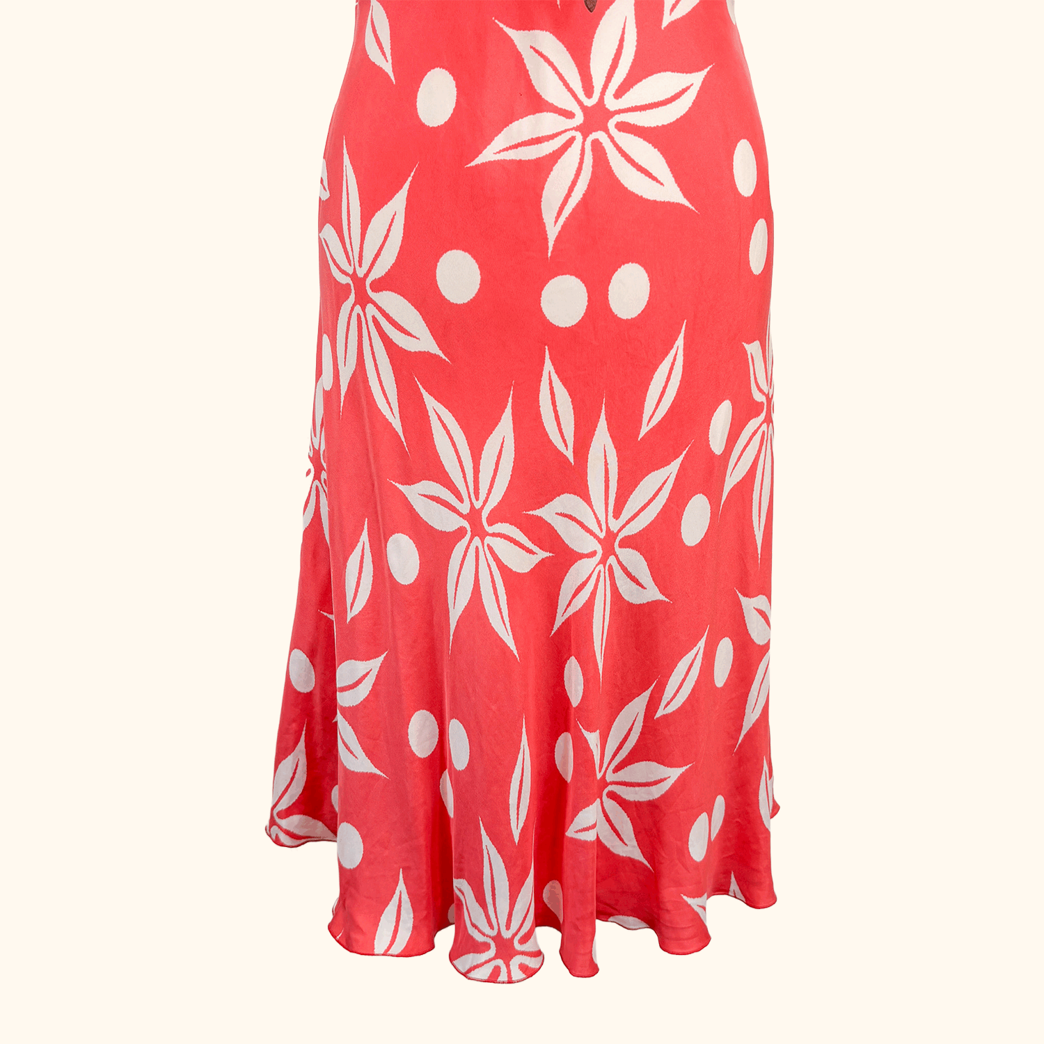 Tara Jarmon Coral Hawaiian Midi Dress - Size Medium