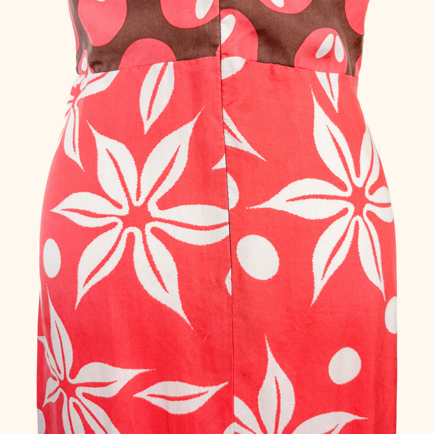 Tara Jarmon Coral Hawaiian Midi Dress - Size Medium