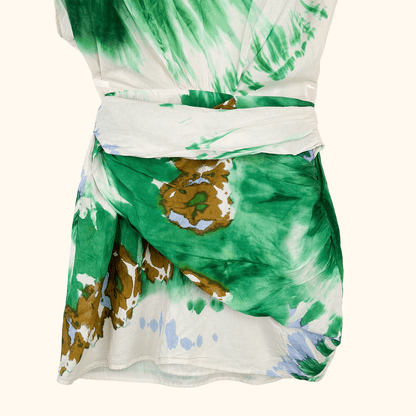 Zara Green Asymmetric Mini Dress - Size Medium