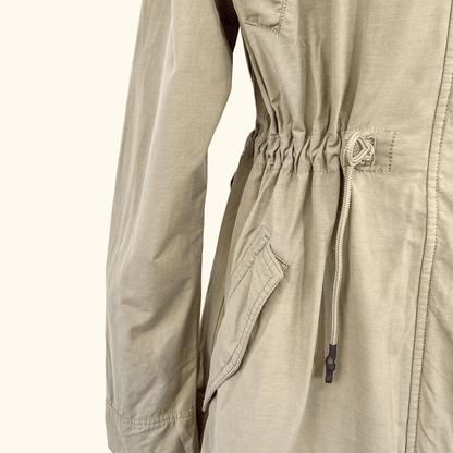 Reebok Noble Fight Fishtail Khaki Parka Jacket - Size Small
