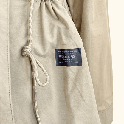 Reebok Noble Fight Fishtail Khaki Parka Jacket - Size Small