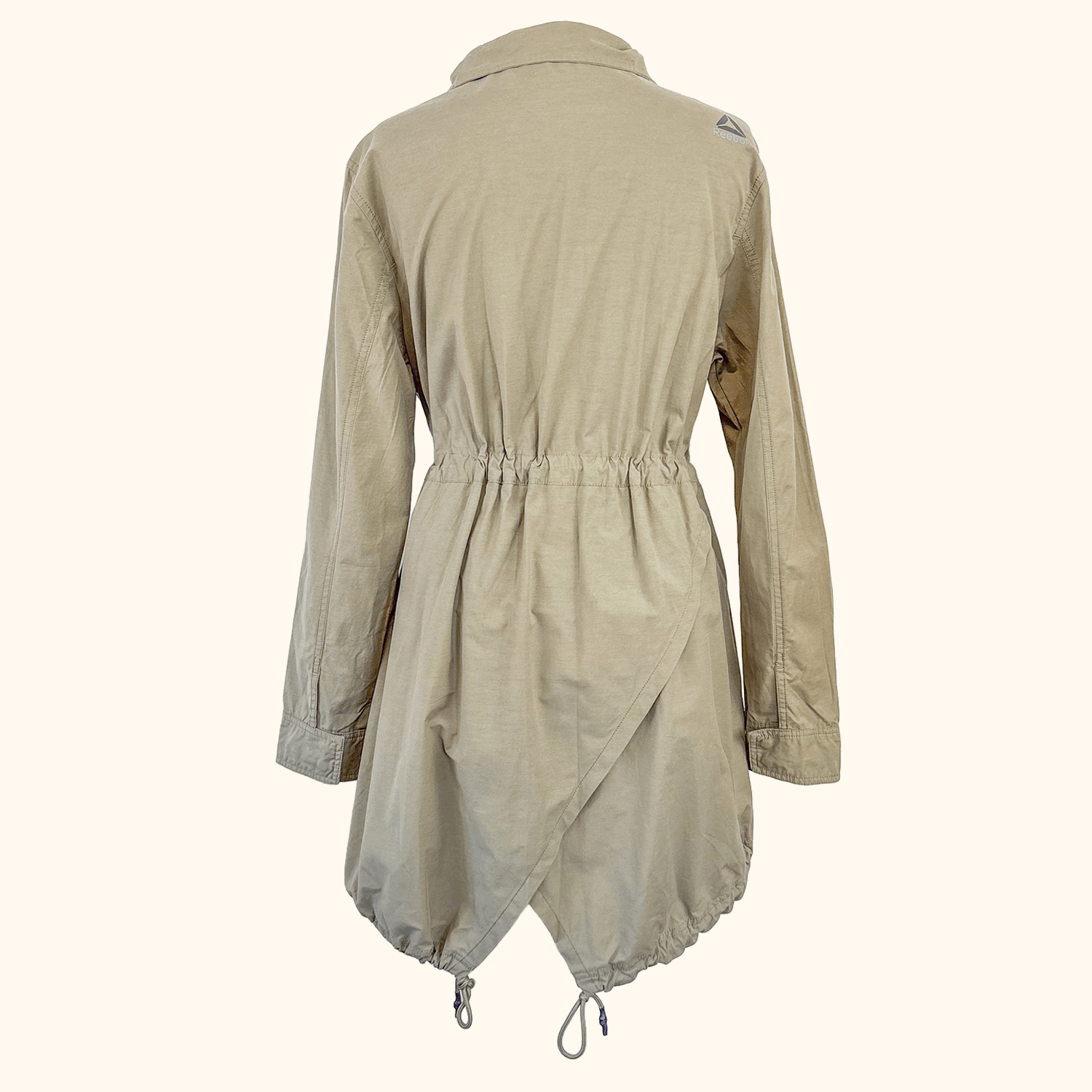 Reebok Noble Fight Fishtail Khaki Parka Jacket - Size Small