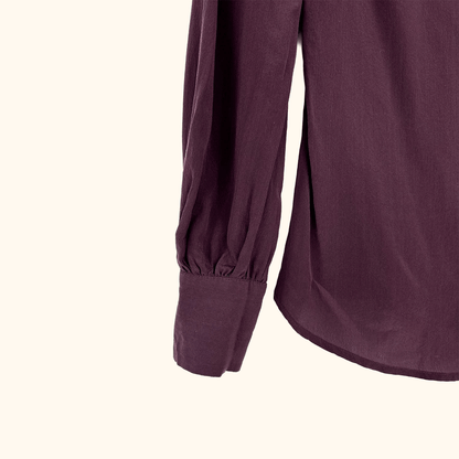 Mint Velvet Purple Silk Long Sleeve Blouse - Size 8