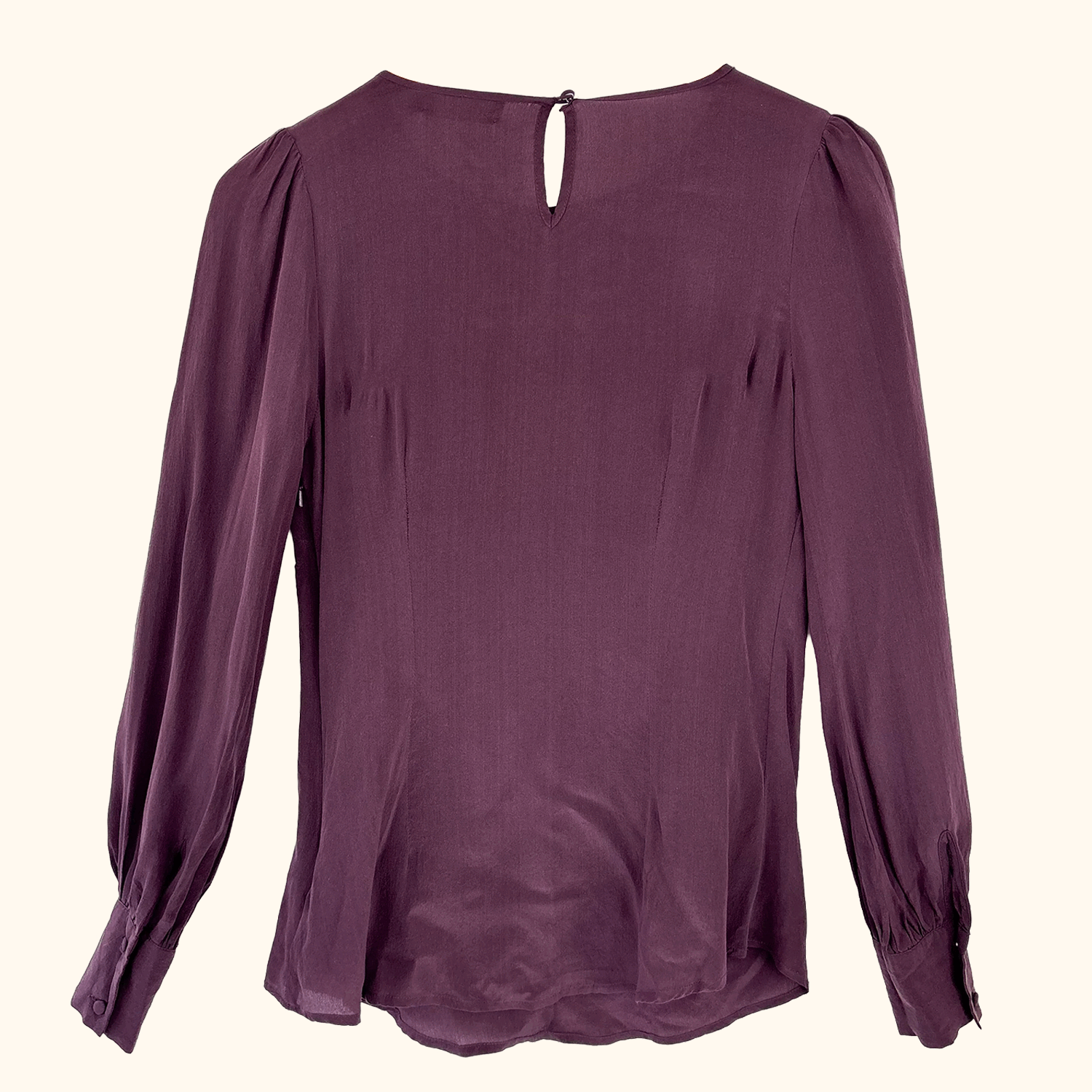 Mint Velvet Purple Silk Long Sleeve Blouse - Size 8