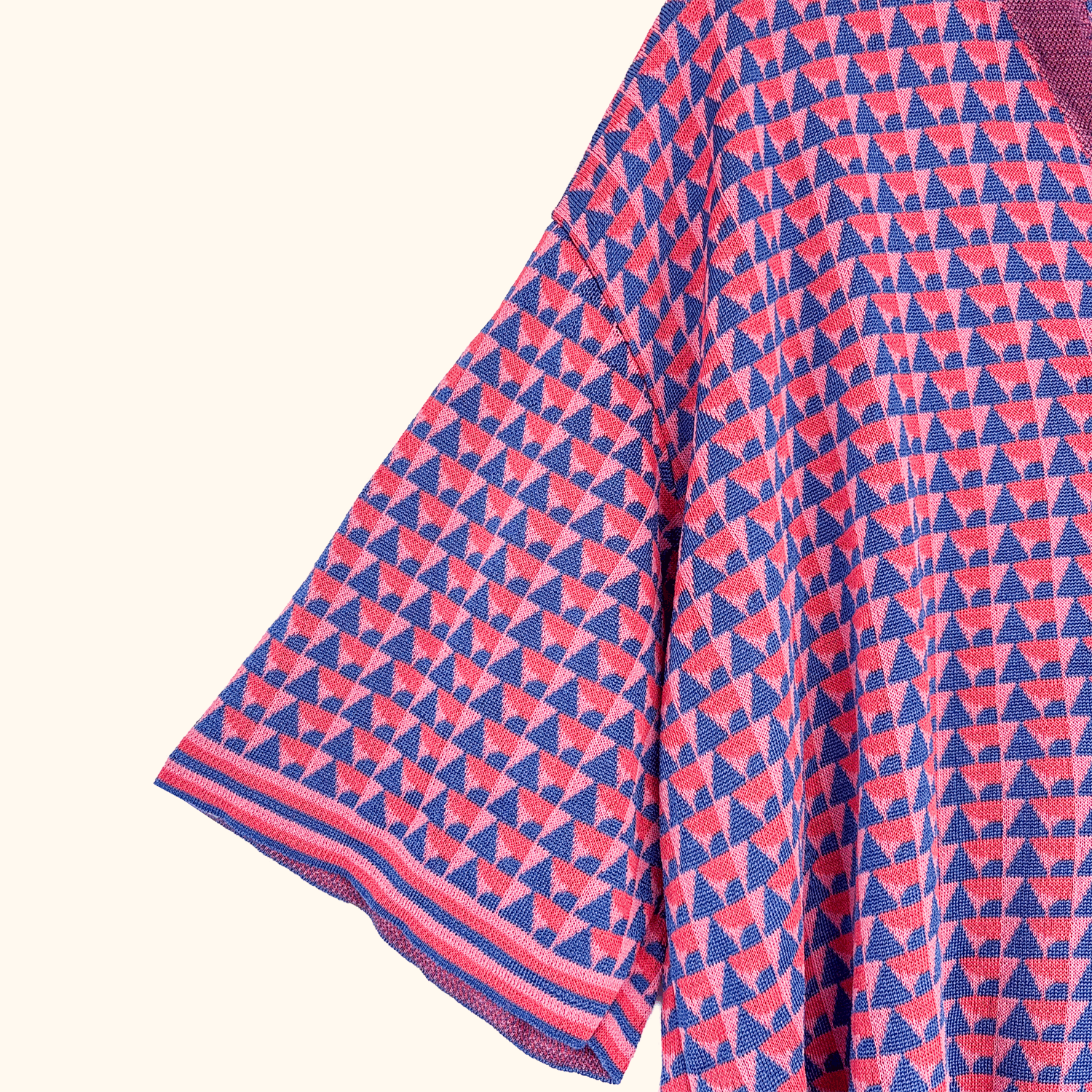 Zara Pink Geometric Short Sleeve Cardigan - Size Medium