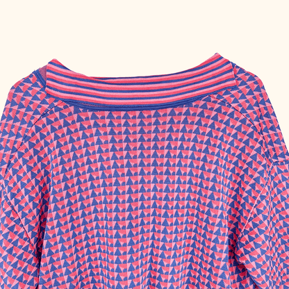 Zara Pink Geometric Short Sleeve Cardigan - Size Medium