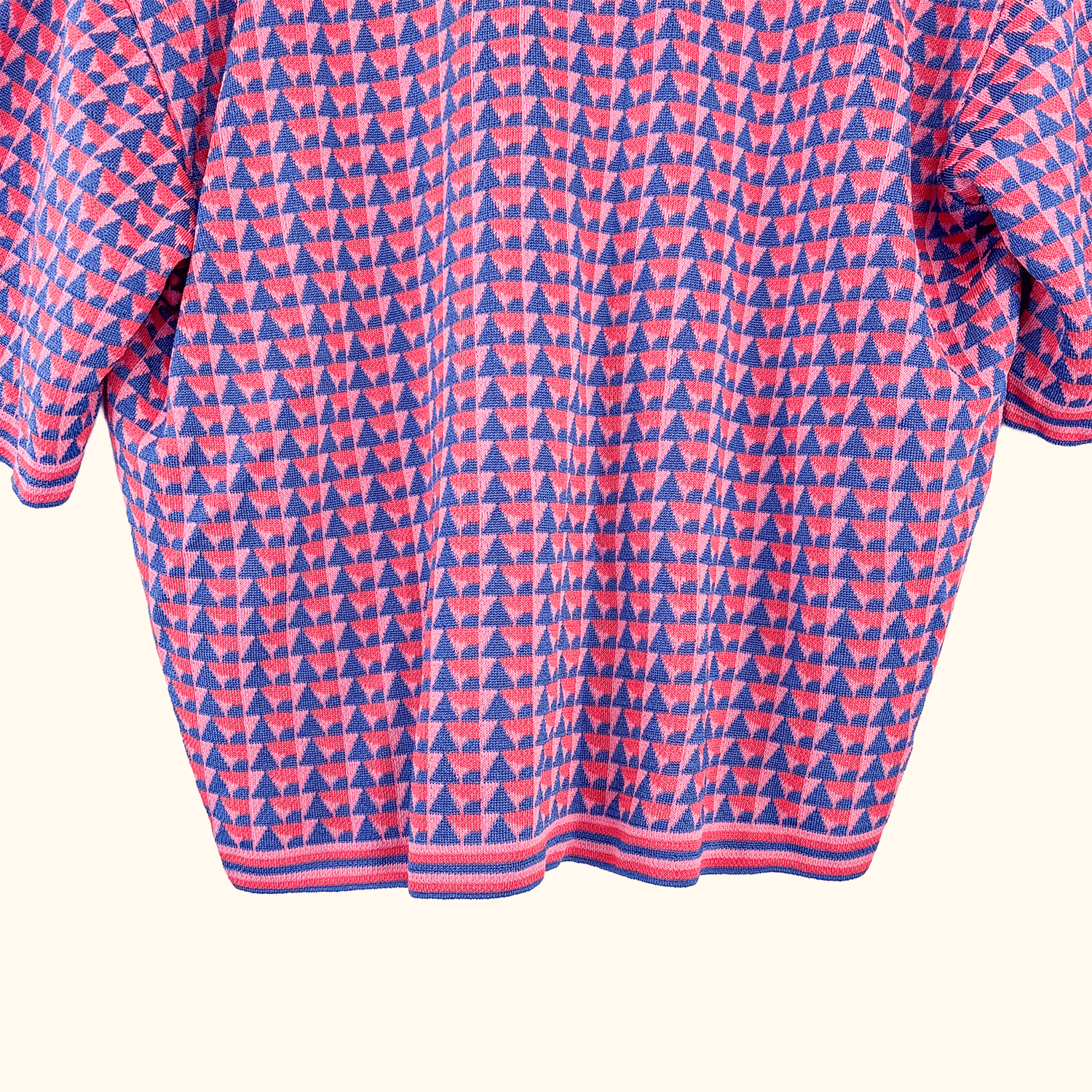 Zara Pink Geometric Short Sleeve Cardigan - Size Medium