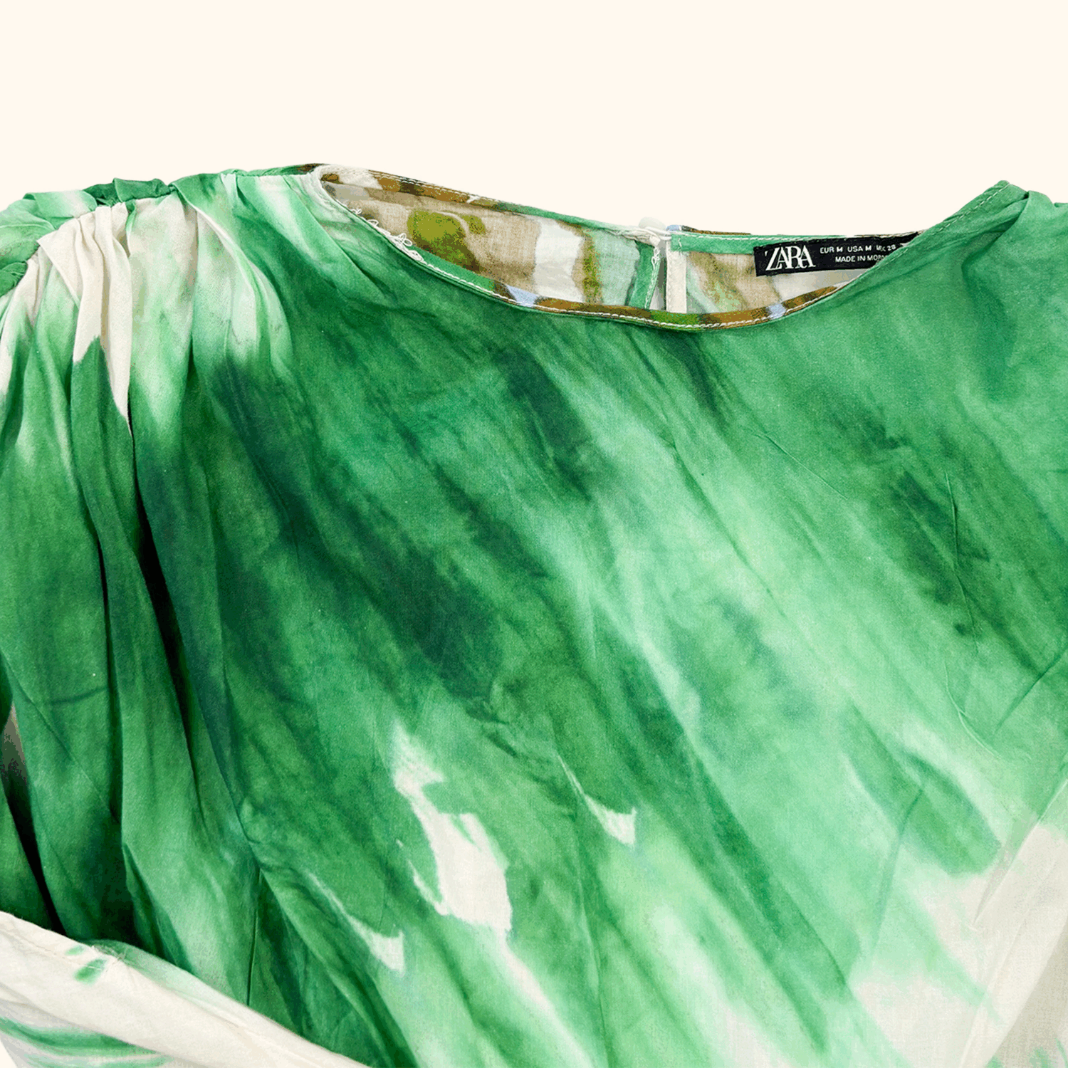 Zara Green Asymmetric Mini Dress - Size Medium