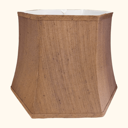 Vintage Chocolate Brown Silk Hexagonal Lampshade