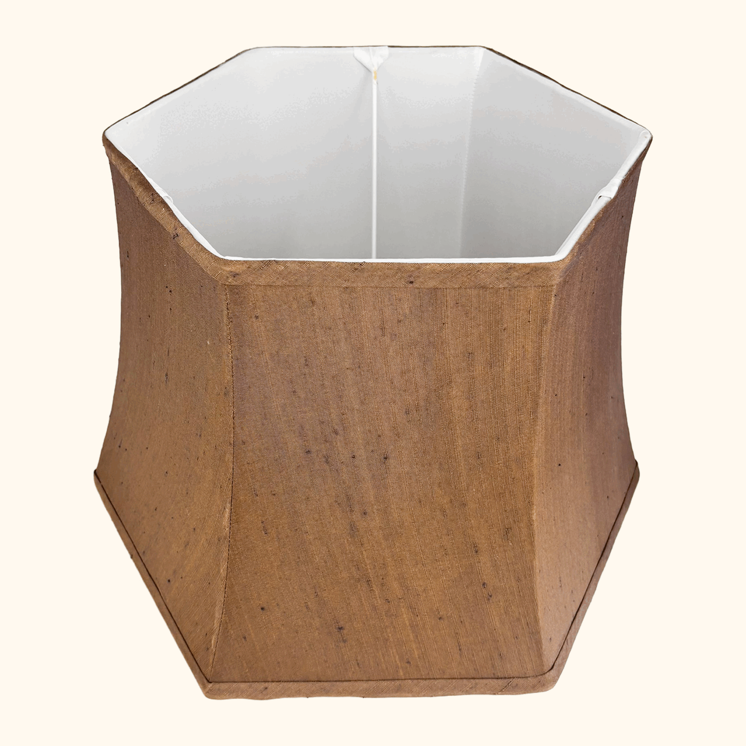 Vintage Chocolate Brown Silk Hexagonal Lampshade