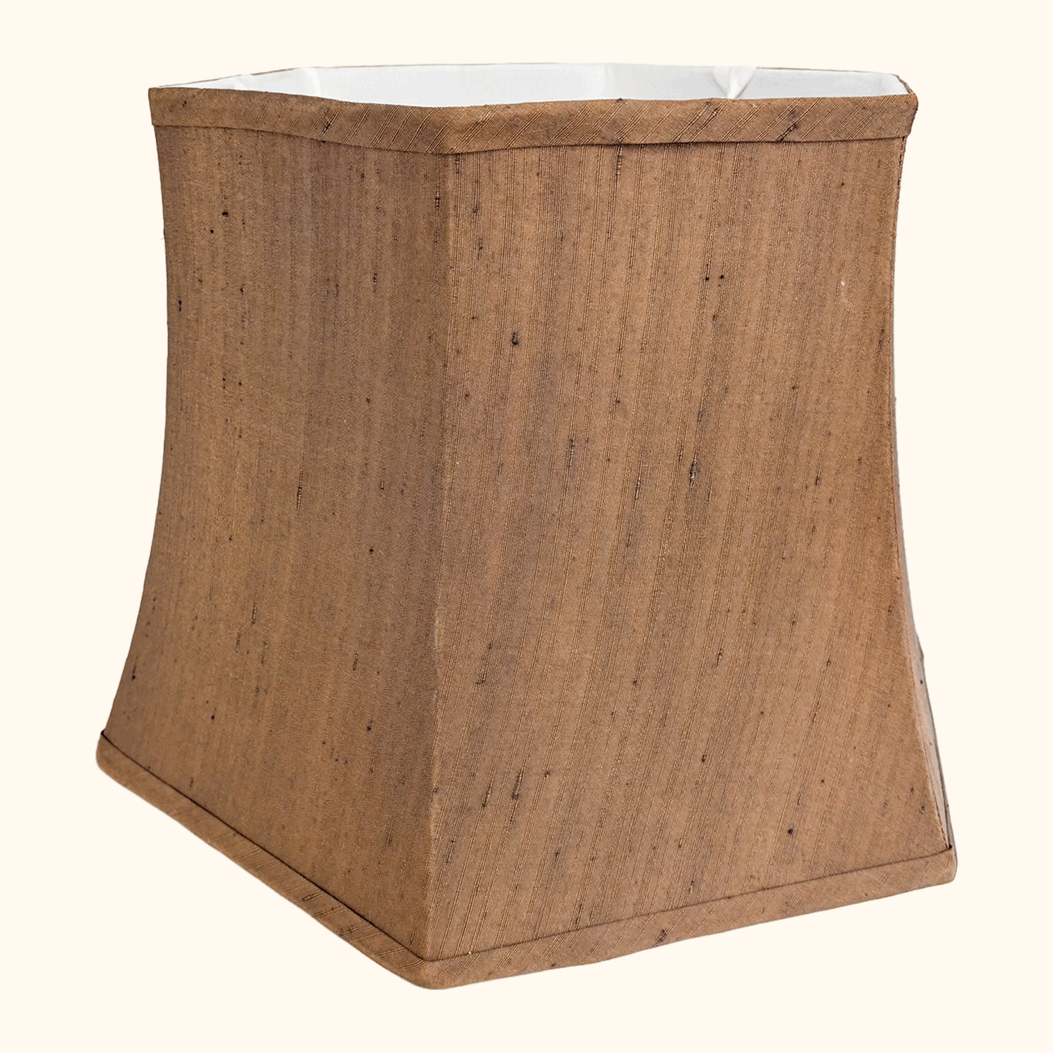 Vintage Chocolate Brown Silk Hexagonal Lampshade
