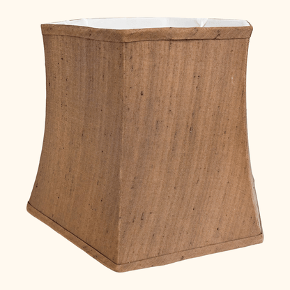 Vintage Chocolate Brown Silk Hexagonal Lampshade