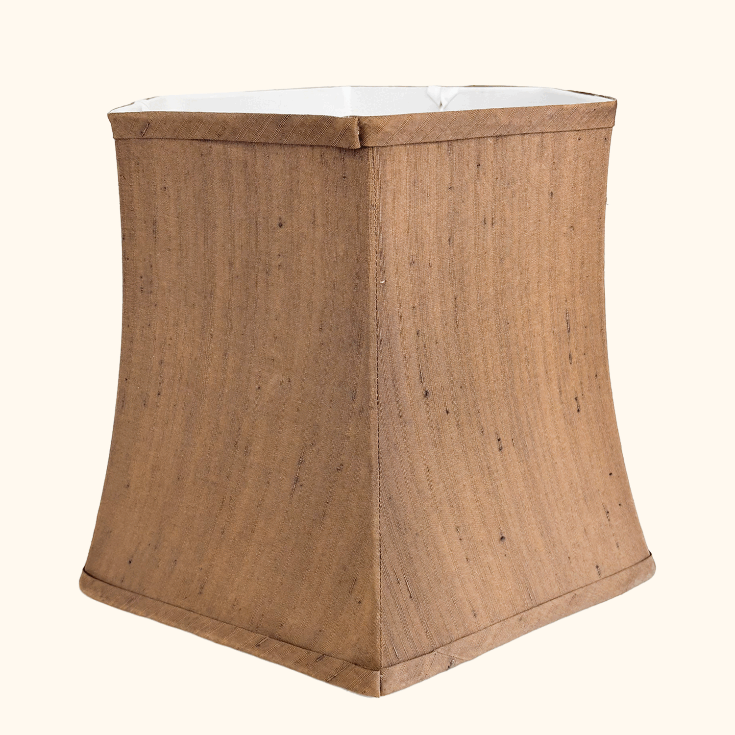 Vintage Chocolate Brown Silk Hexagonal Lampshade