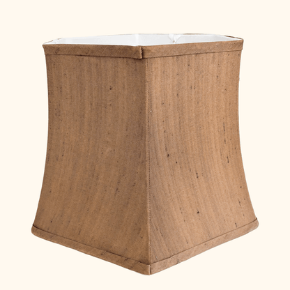 Vintage Chocolate Brown Silk Hexagonal Lampshade