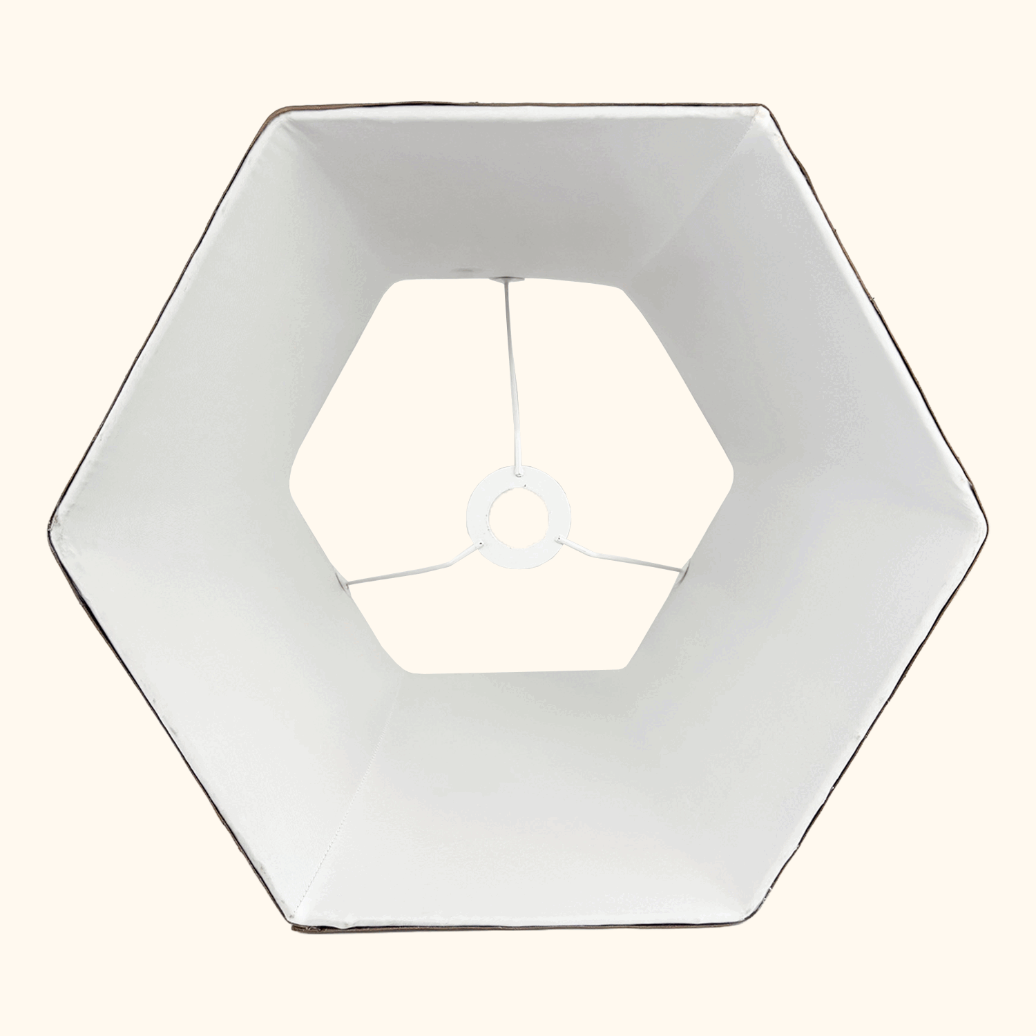 Vintage Chocolate Brown Silk Hexagonal Lampshade