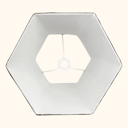 Vintage Chocolate Brown Silk Hexagonal Lampshade