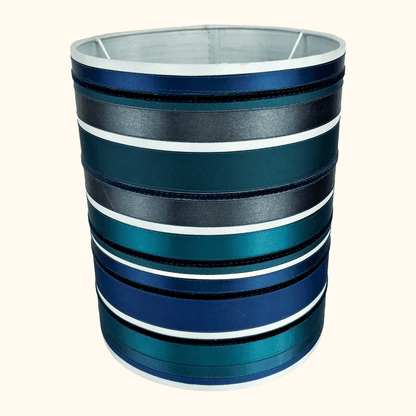 Tall Teal Ribbon Drum Lampshade
