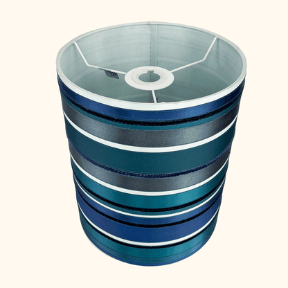 Tall Teal Ribbon Drum Lampshade