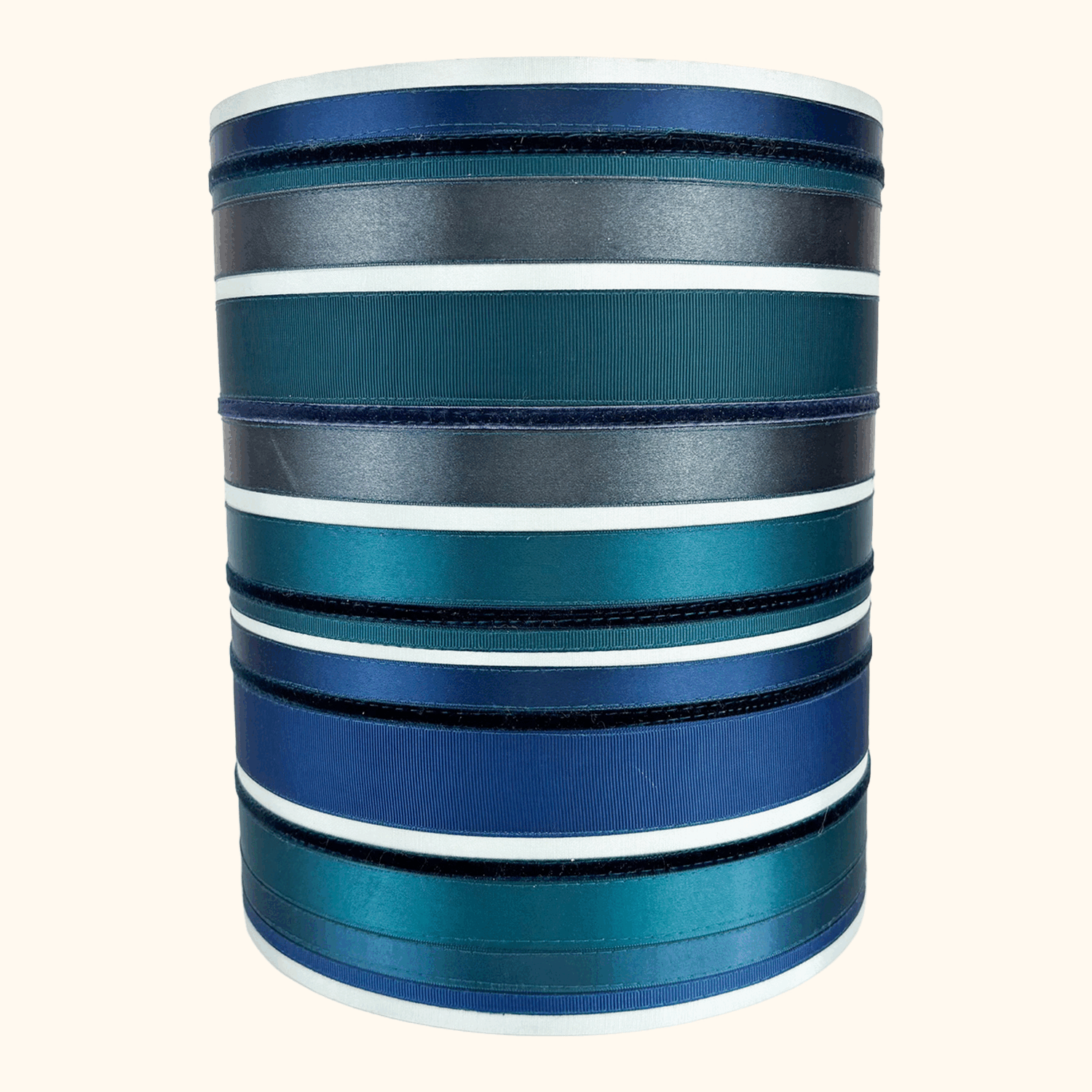Tall Teal Ribbon Drum Lampshade
