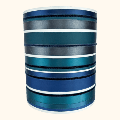 Tall Teal Ribbon Drum Lampshade
