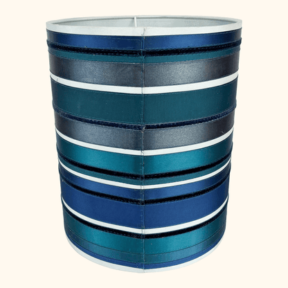 Tall Teal Ribbon Drum Lampshade