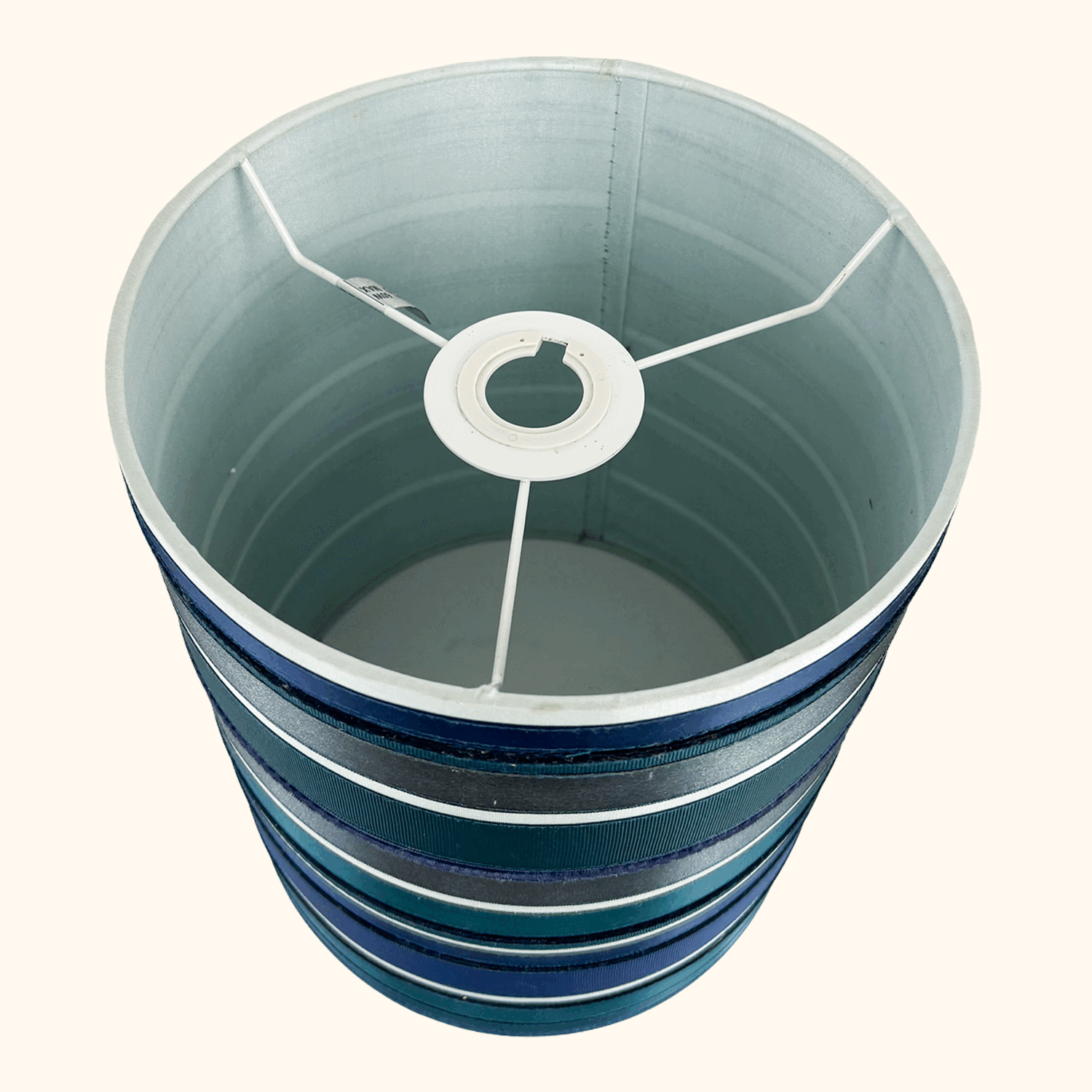 Tall Teal Ribbon Drum Lampshade