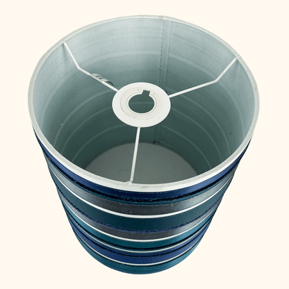 Tall Teal Ribbon Drum Lampshade