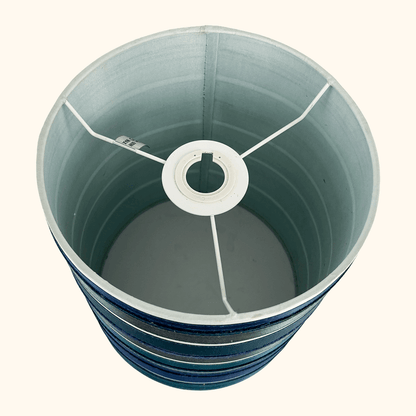 Tall Teal Ribbon Drum Lampshade
