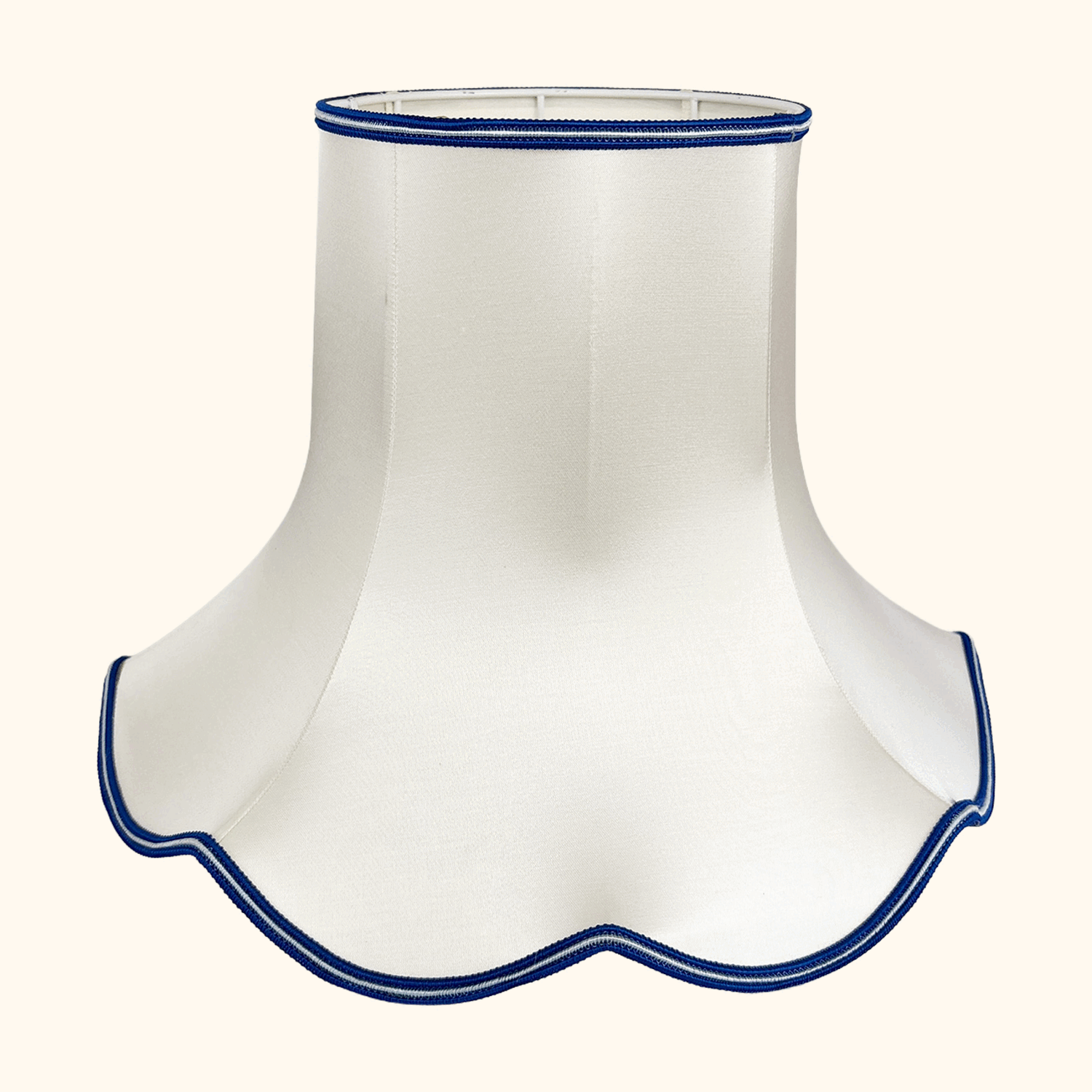 Vintage Cream Satin Large Bell Lampshade