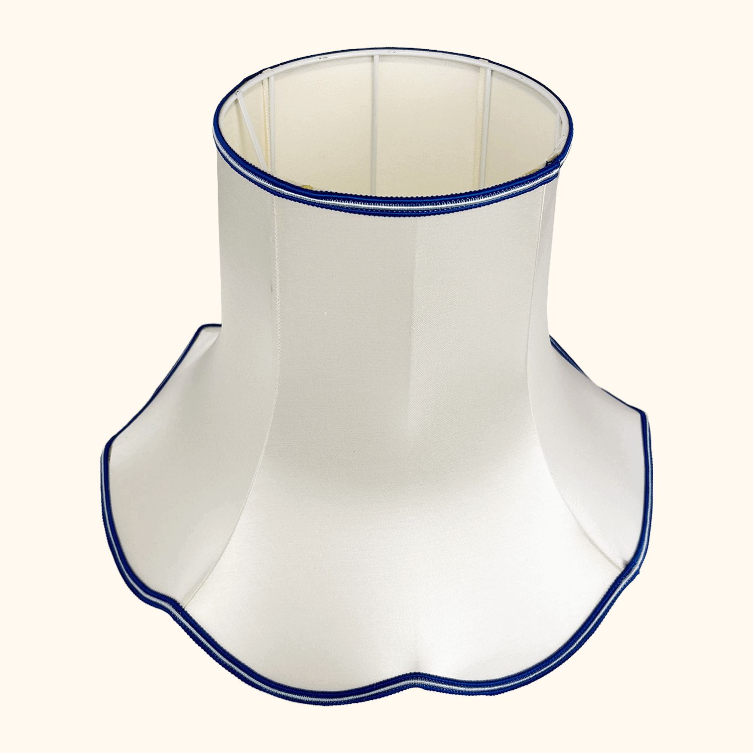 Vintage Cream Satin Large Bell Lampshade