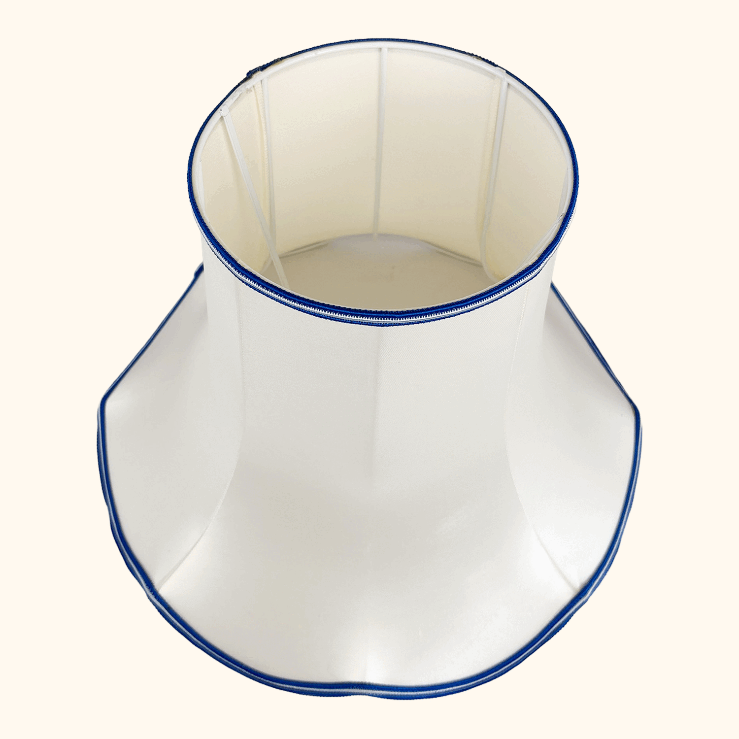 Vintage Cream Satin Large Bell Lampshade