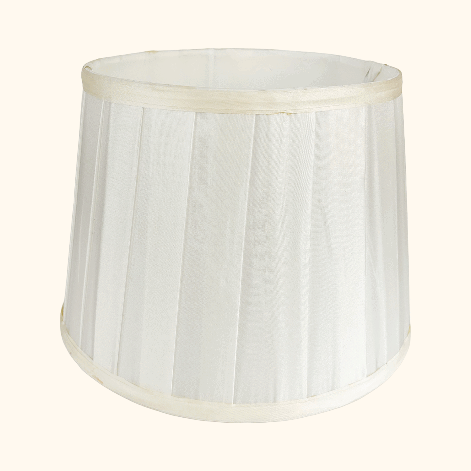 Laura Ashley Cream Satin Pleated Drum Lampshade