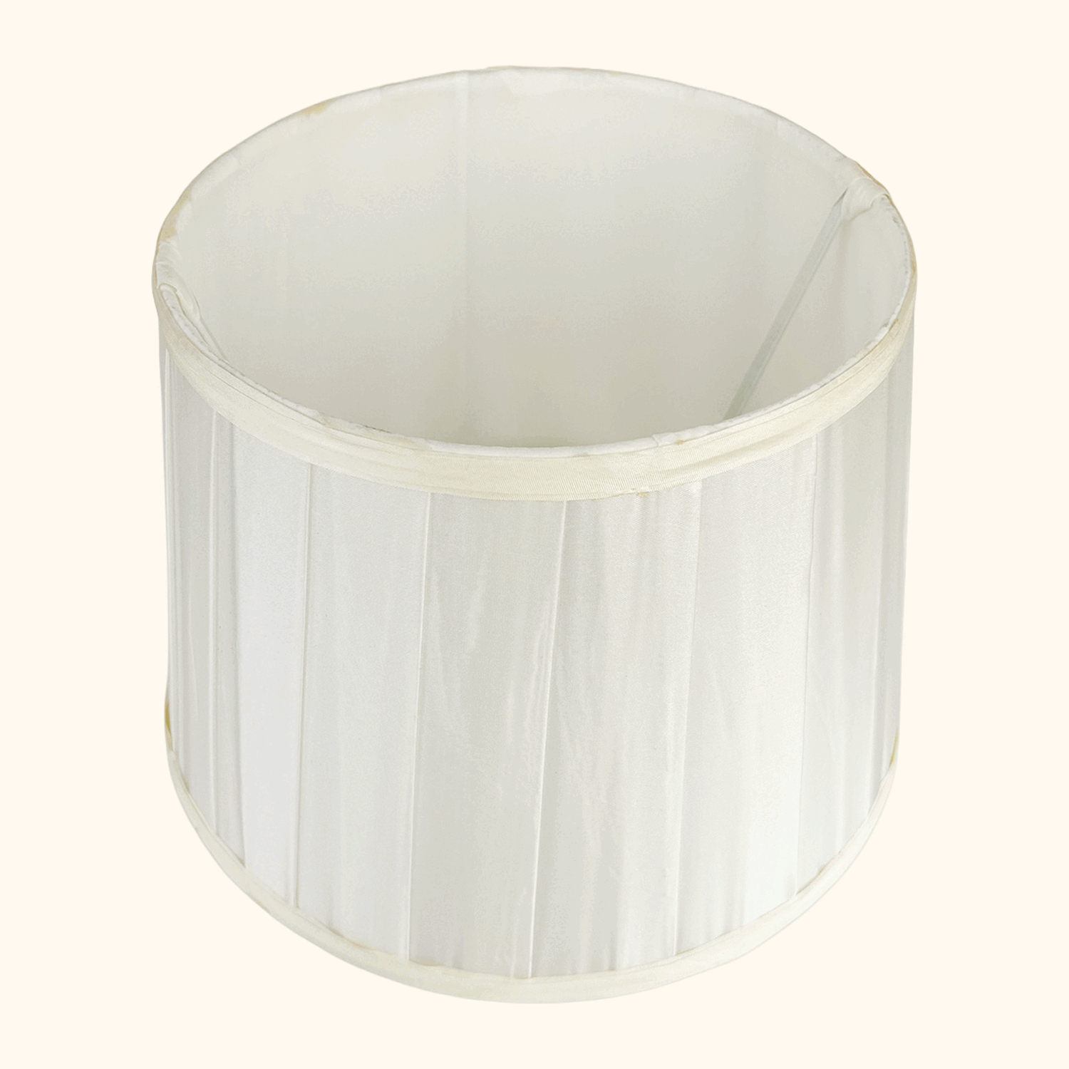 Laura Ashley Cream Satin Pleated Drum Lampshade