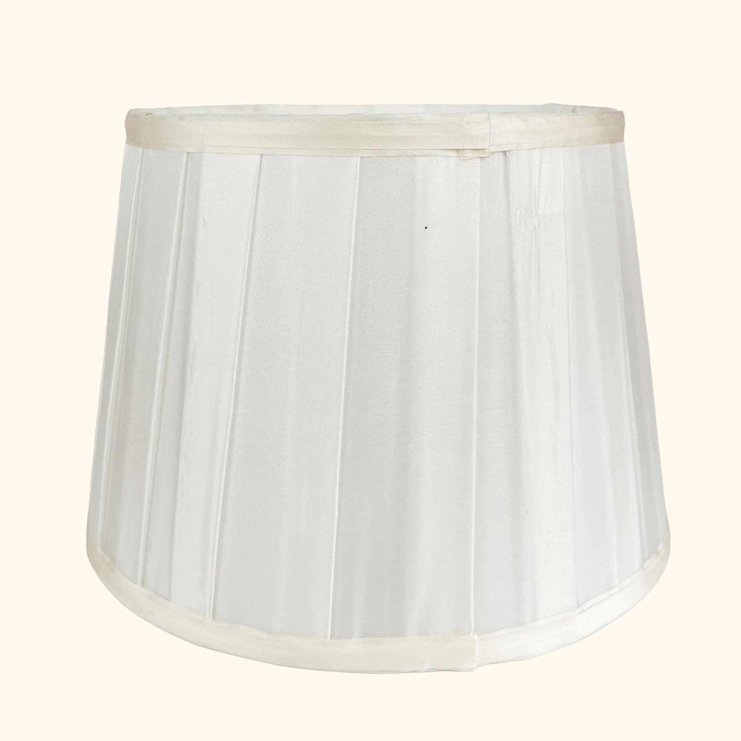 Laura Ashley Cream Satin Pleated Drum Lampshade