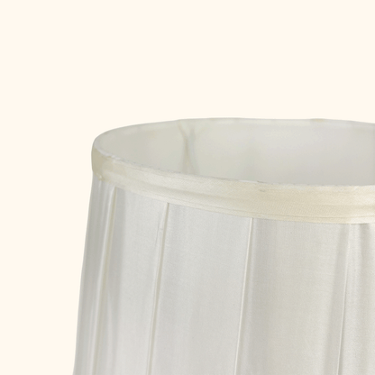 Laura Ashley Cream Satin Pleated Drum Lampshade