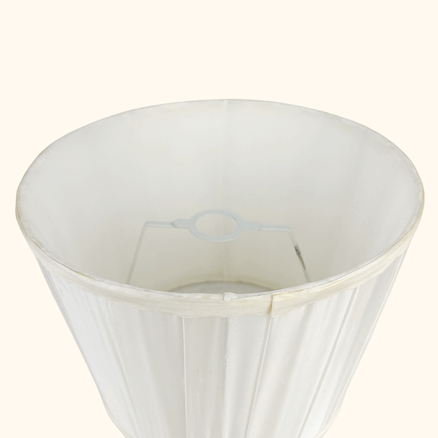 Laura Ashley Cream Satin Pleated Drum Lampshade