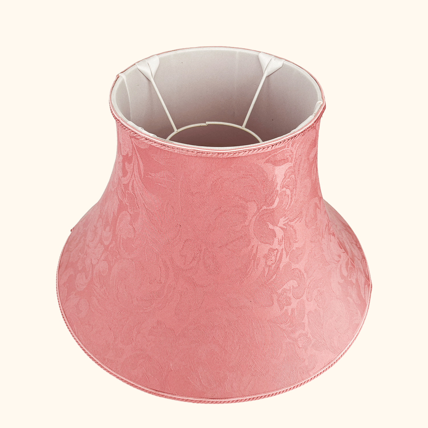 Large Pink Damask Fabric Bell Lampshade