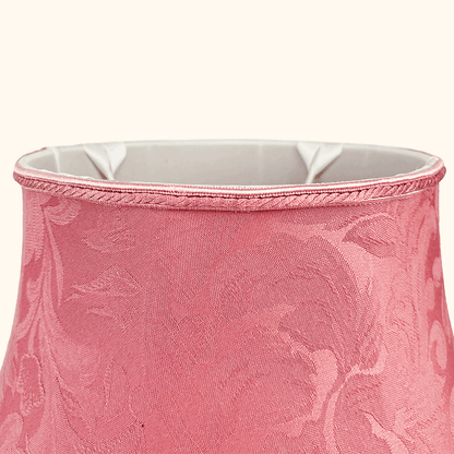 Large Pink Damask Fabric Bell Lampshade