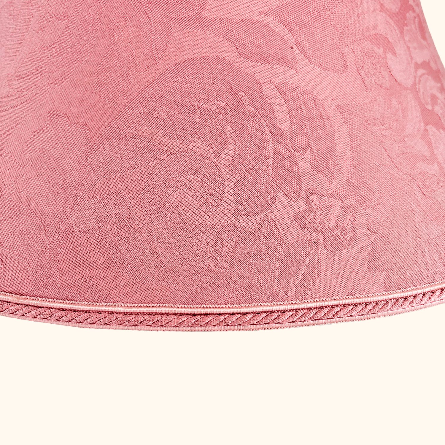 Large Pink Damask Fabric Bell Lampshade