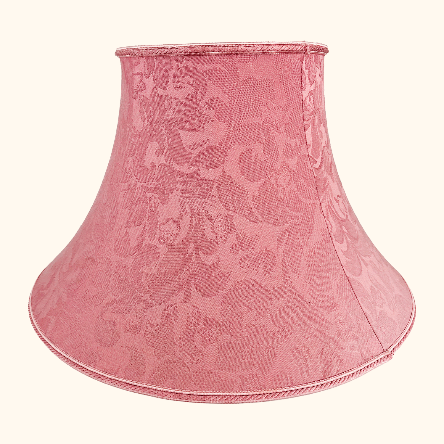 Large Pink Damask Fabric Bell Lampshade