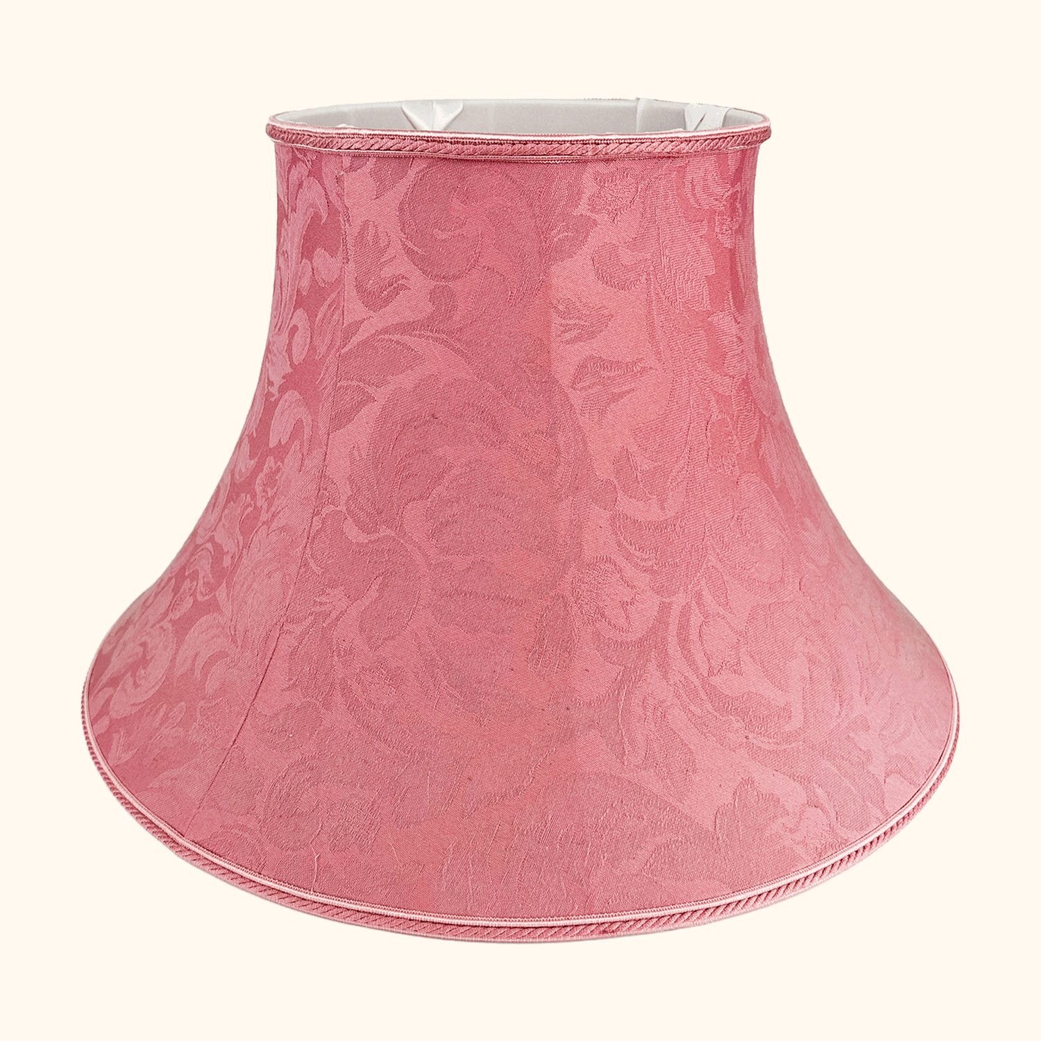 Large Pink Damask Fabric Bell Lampshade