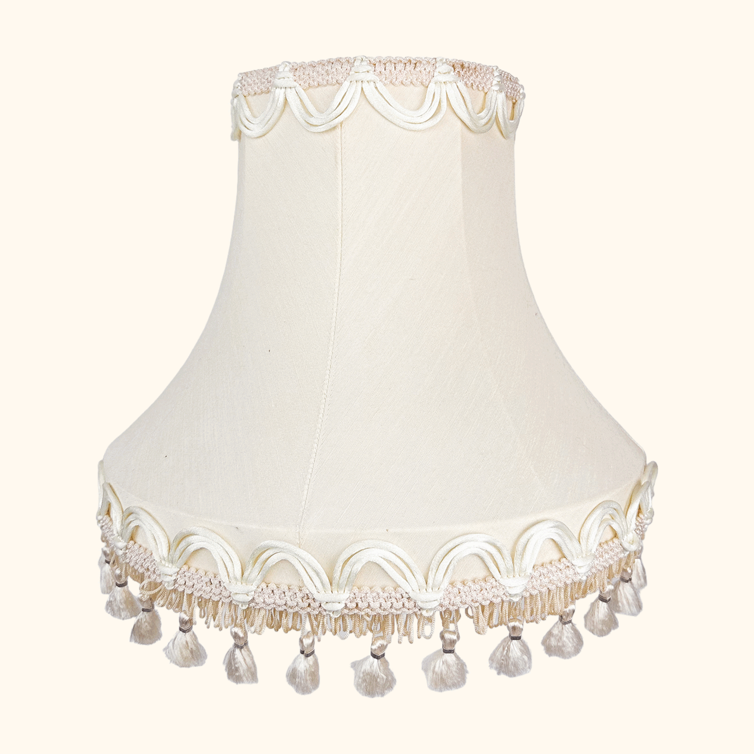 Victorian Style Cream Tassel Large Lampshade