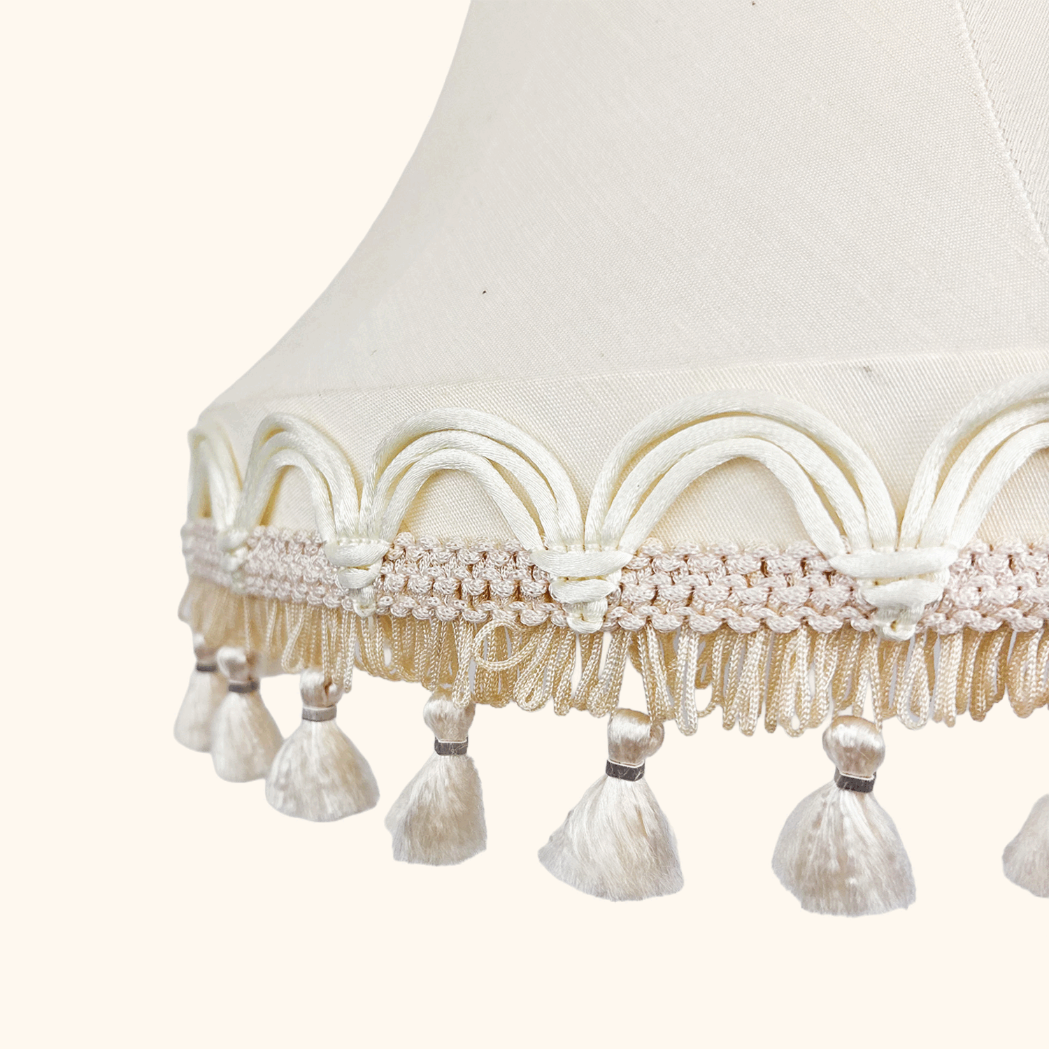 Victorian Style Cream Tassel Large Lampshade