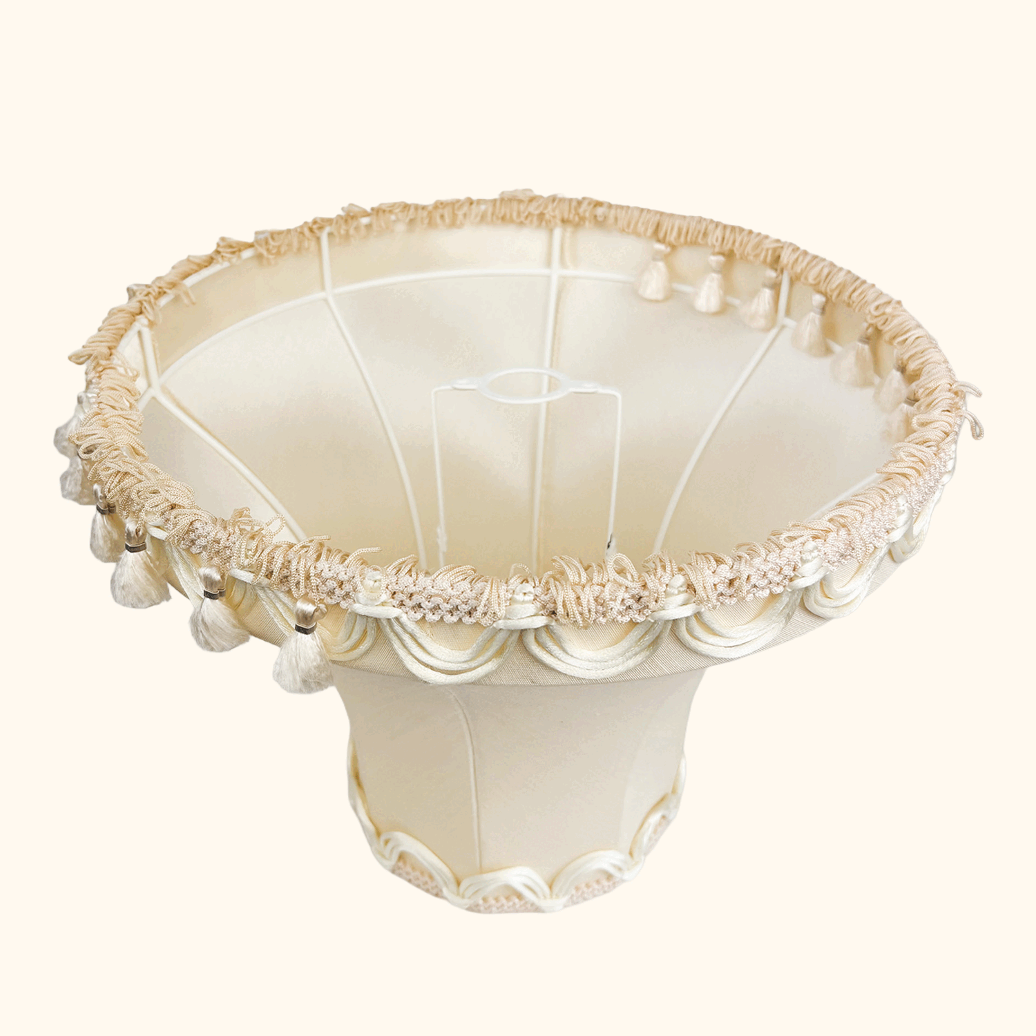 Victorian Style Cream Tassel Large Lampshade