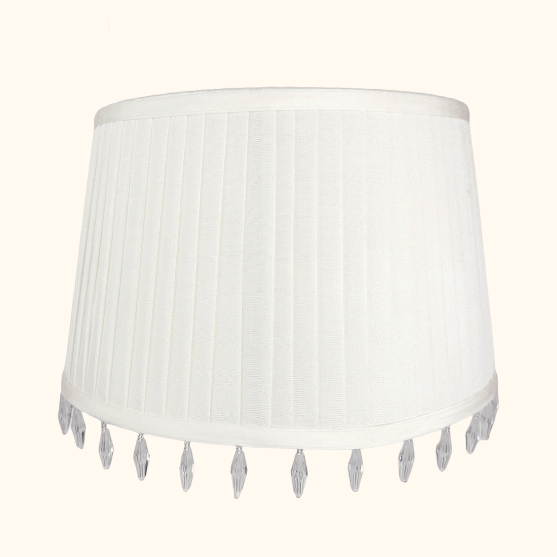 Laura Ashley Cream Satin Beaded Drum Lampshade
