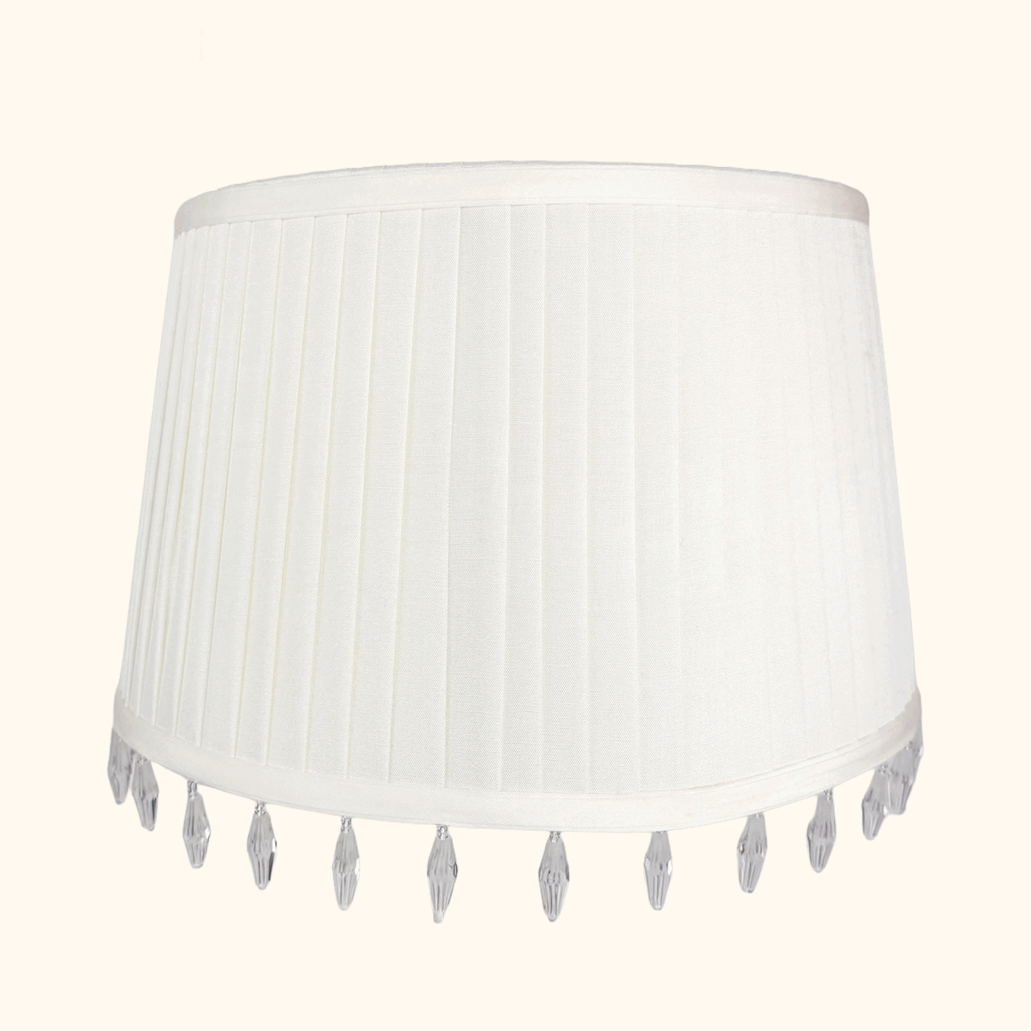 Laura Ashley Cream Satin Beaded Drum Lampshade