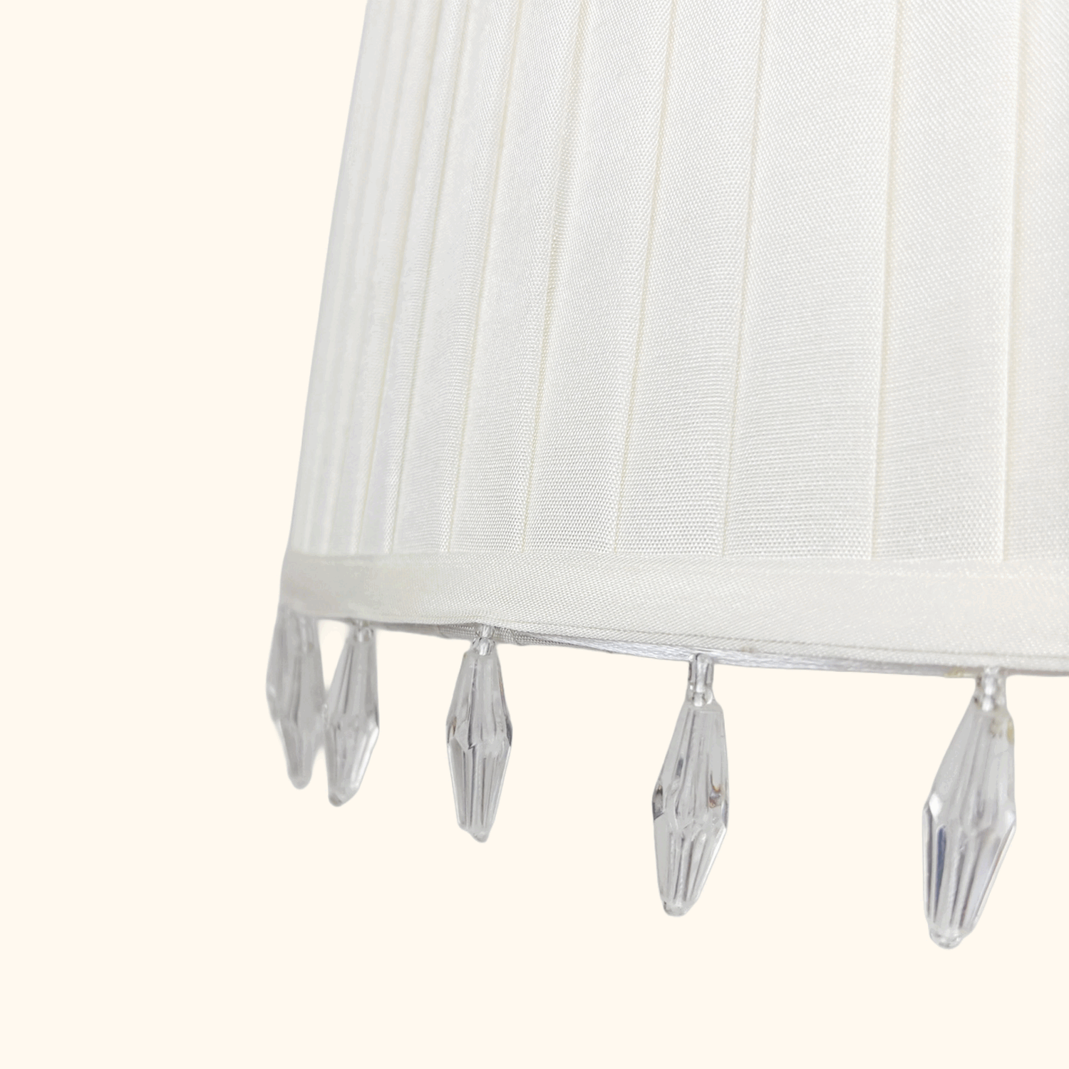 Laura Ashley Cream Satin Beaded Drum Lampshade