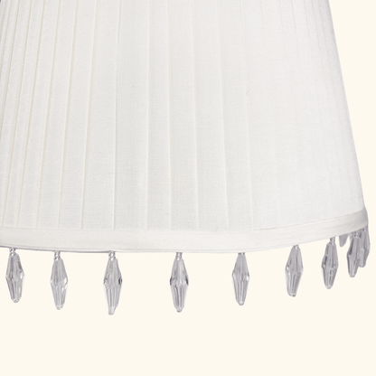 Laura Ashley Cream Satin Beaded Drum Lampshade